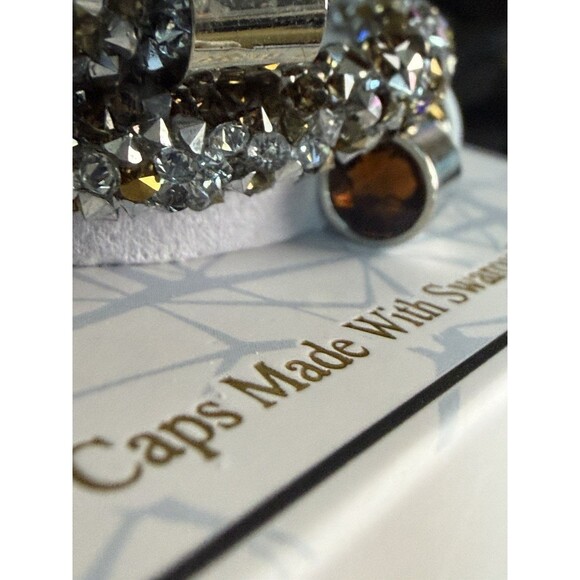 Crystal Energy SWAROVSKI Amber style End Crystal Coil Wrap Bracelet /Earring Set - Picture 8 of 12